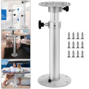 Pied de table r&eacute;glables 460 mm &agrave; 700 mm - Alliage daluminium Amovible Rotation &agrave; 360&deg; pour VR bateau camping-car caravane