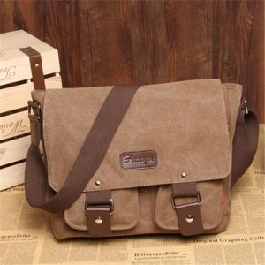 Sac à bandoulière pour homme Sac de messager pour homme rétro simple Sac à dos pour homme Sac en toile Sac de messager horizontal Sa