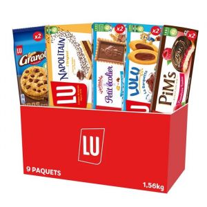 LU Assortiment Goûters - Barquette Chocolat Noisettes Napolitain Granola Cookie Chocolat Pims Framboise Petit Ecolier Chocolat