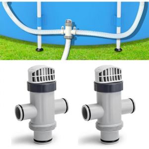 Adaptateur de tuyau de piscine avec vanne dentretien/darrêt pour Intex 11872 lot de 2