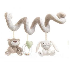 Jouet dactivit&eacute;s en spirale - Spiraloo - Ours lapin Animaux - Blanc - Pour b&eacute;b&eacute; de 0-3 ans