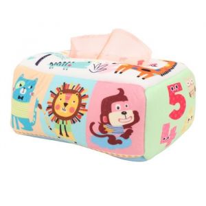 SALALIS Jouet de bo&icirc;te &agrave; mouchoirs pour b&eacute;b&eacute; Bo&icirc;te &agrave; mouchoirs en tissu pour b&eacute;b&eacute; jouet jeux detachee Mod&egrave;le animal de la for&ecirc;t