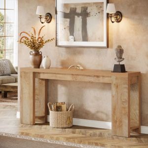 Table ConsoleLittle Tree160x29.5x85 cmTable Dappoint &agrave; Motif Bois Avec &Eacute;tag&egrave;re Inf&eacute;rieure OuvertePour SalonCouloirEntr&eacute;e