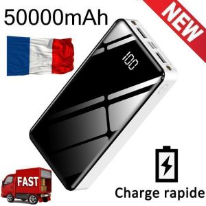 FUNSEE®Batterie Externe portable 50000mah charge rapide power bank batterie chargeur mobile pour tous les téléphones - blanc