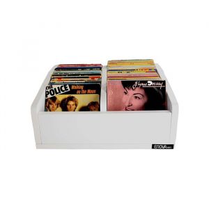Meuble de rangement - ENOVA - VINYLE BAC 45T WH - Blanc - Capacité 120 vinyles - Dimensions 425x160mm