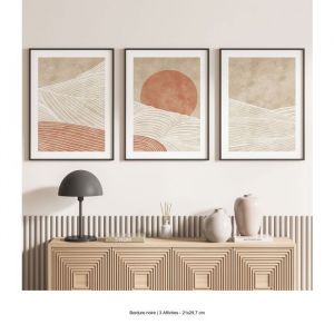 Lot de 3 Affiches / Posters Triptyque - Lumal&eacute;a - 3617689990781 - Boho - Bordure noire - 3 Affiches - 21x297 cm