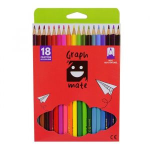 18 Crayons de couleur GRAPHMATE