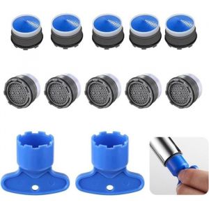 Lot de 10 Mousseur Robinet A&eacute;rateur Robinet M18.5 Plastique Mousseur pour Robinet Mousseur de Robinet avec 2 cl&eacute; QIEDOVIEY