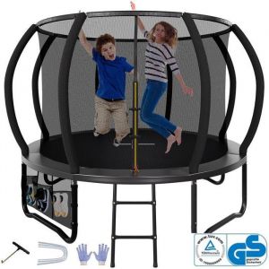 Trampoline Ext&eacute;rieur  pour Enfants avec Filet de S&eacute;curit&eacute; Couverture de Protection Design Citrouille Capacit&eacute; de Charge 150 kg