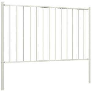 Blanc Grillage de jardin - Pour jardin/terrasse - Panneau de cl&ocirc;ture avec poteaux en acier thermolaqu&eacute; 181x125m Blanc skf1800213