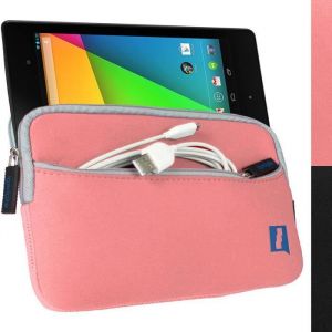 igadgitz Rose Néoprène Étui Housse Case Cover avec pochette frontale pour Nouveau Google Nexus 7 FHD Android Tablette 16GB 32GB 4...