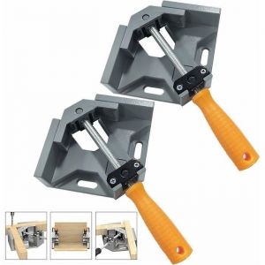 2 Pcs Serre Joint Angle 90 ° Pince de Soudage dangle avec mâchoire pivotante réglable pour Outils Menuisier Soudage de Charp