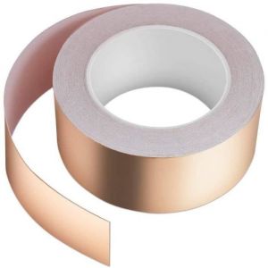 Ruban de cuivre 30 m x 50 mm  Cuivre 3 Band EMI Copper Foil Tape Cuivre Ruban Cuivre Cuivre Ruban autocollant adh&eacute;sif anti-limaces