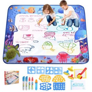 Tapis Dessin EnfantMARSEE Tapis magique dessin EauJouets Cadeaux pour Gar&ccedil;ons Filles 4 5 6 Ans(100x80cm)