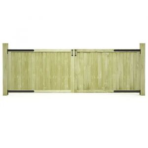 Portillon de jardin - VIDAXL - 2 pcs - Bois de pin impr&eacute;gn&eacute; - 150x100 cm - R&eacute;sistant aux intemp&eacute;ries