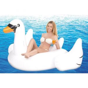 Jouet gonflable - INFACTORY - Cygne flottant XXL - Vinyle - Asymétrique - Extérieur