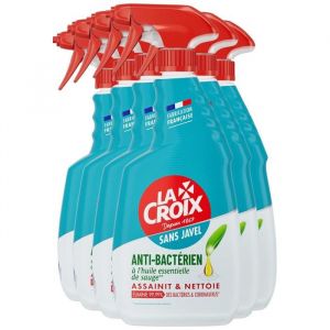 Spray nettoyant sans Javel - La Croix - Pack de 6 - 500ml chacun - &Eacute;limine 9999% des bact&eacute;riesl