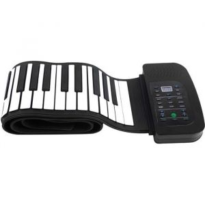 Piano Portable Piano 88 touches en silicone Rouleau flexible Up Clavier Pliable main-rouler avec batterie pédale de sustain-56