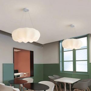 WOTTES LED Lustre Suspension Creative Citrouille Nuage Salon Luminaire Moderne E27 Lampe Blanc 4pcs Ø 30*30CM Multicolore