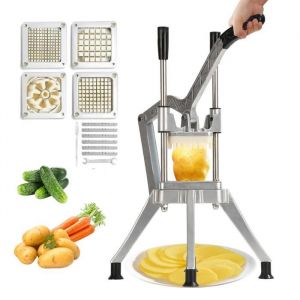 Coupe-frites - Coupe-Frites Professionnel Coupe - Coupe-L&eacute;gumes Fruits  - 4 Lames Inox - Haute efficacit&eacute; - Coupe-Frites Commercial
