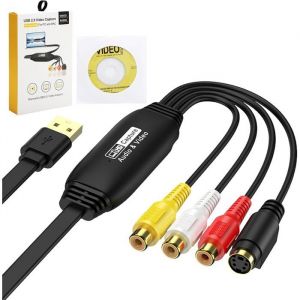 Convertisseur Vhs Vers Num&eacute;rique Usb 2.0 Carte De Capture Vid&eacute;o Usb 2.0 Audio Vid&eacute;o Appareil Vieux Vhs Mini Dv Hi8 Dvd Vcr Vers C