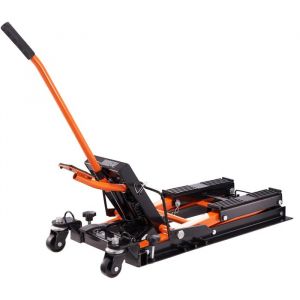 Cric Hydraulique pour Moto-Duoku-07 Tonne-Table Êlévatrice à Ciseaux pour VTT Portable avec 4 Roues-Levage à Pédale