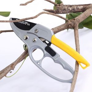 Sécateur de Jardin à Crémaillère Coupe Branches Ø 2.0 cm avec sélecteur Cliquet pour Coupe Fluide ou à étapes