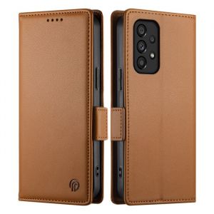 Coque pour Samsung Galaxy A53 5G 6.5 Housse en Cuir PU Pochette Protection Portefeuille Clapet Case Magnétique Flip Étui -Marron
