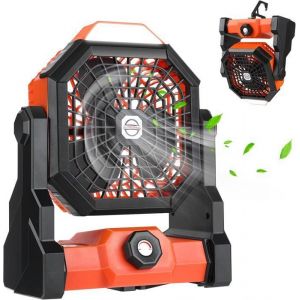 7800mAh Ventilateur de Camping avec Lanterne LED Ventilateur de Table Bureau USB Mini Ventilateur Portatif Ventilateur &agrave; Piles