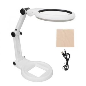 Loupe éclairée par LED de bureau KIMISS 120mm réglable dureté 5H pour lecture broderie et soudure