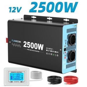 2500W Convertisseur De Tension 12v &agrave; 230v Onde Sinuso&iuml;dale Pure Convertisseur De Puissance Avec 2 Sorties Ca  Usb  Type-C