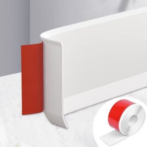 Plinthe souple autocollante - PVC - 3 m - Blanc - Largeur 10 cm - Intérieur