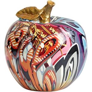 DECORATIVE OBJECT Statue de figurine de pomme graffiti ornement de bureau figurine de pomme d&eacute;coration de la maison