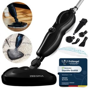 ZEEGMA Puur - Balai vapeur Nettoyeur haute pression - 15 en 1 - 1500 W - 370 ml - 7 accessoires - 2 filtres à eau - Câble 5 m