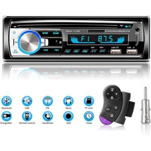 Autoradio Bluetooth USBRadio Voiture R&eacute;cepteur avec Lecteur MP3 WMA FM T&eacute;l&eacute;commandeDeux USB PortSoutien(Non Lecteur CD/NONRDS)