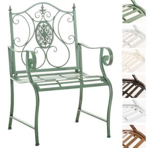 Chaise de jardin - CLP - PUNJAB - Fer forg&eacute; - Style romantique - Blanc antique