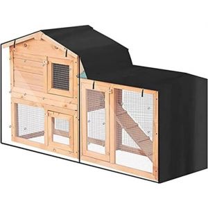 Housses Cage Lapin Clapier En PVC Avec Fenêtres De Visualisation Housse Imperméable 210D Oxford - S (  147x52x85cm )