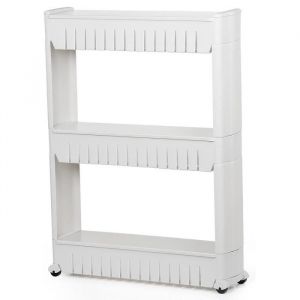 Etagère 3 étages à roulettes - chariot de stockage - meuble de rangement de cuisine salle de bains 54x13x72cm - Yaheetech