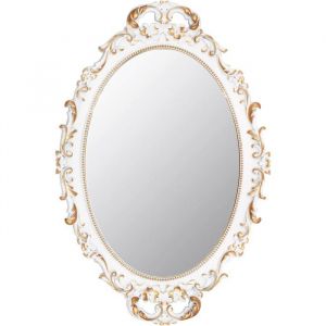 ZAYHO-Miroir décoratif vintage avec cadre blanc petit miroir ovale à suspendre  244 cm de large x 363 cm de long (blanc)[J5]