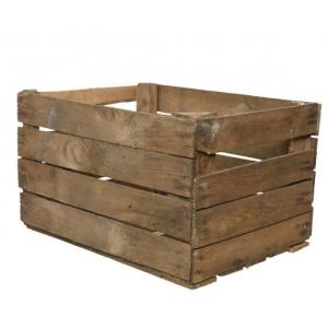 Caisse en bois brut vieilli - Caissette bois teintée 40x50x30 cm décoration vintage