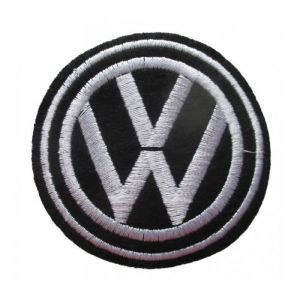 Patch thermocollant - Volkswagen - Logo VW - Noir et Blanc - 6cm - Écusson pour Vêtements