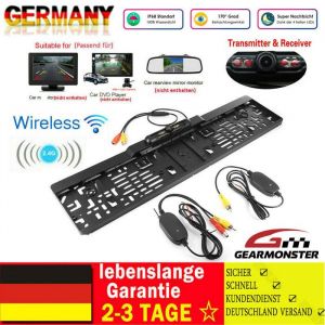 Caméra de recul LED IR radio 170° plaque dimmatriculation aide au stationnement sans fil plaque dimmatriculation