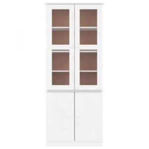 Vitrine en verre - SALUTUYA - ALTA - 77x35x1865 cm - Bois de pin massif - 2 portes