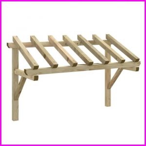 Auvent de porte marquise dentrée - CUQUE - verrière 200x100x160 cm Bois de pin solide