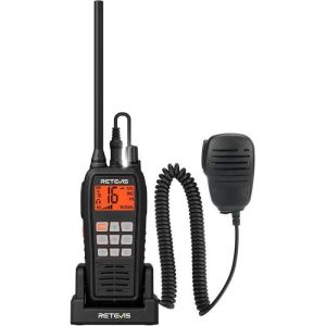 Retevis RM15 VHF Marine Portable &Eacute;tanche IP68 2000 mAh Batterie &Eacute;cran Bicolore Flottant 88 Canaux avec Haut-Parleur Microphone