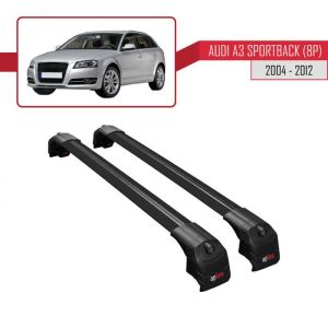 Barres de Toit ACE-2 Railing Porte-Bagages pour Audi A3 SPORTBACK (8P) 2004-2012 - Noir