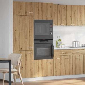 Armoire de cuisine Meuble bas de Cuisine Armoire à micro-ondes chêne artisanal 60x57x207cm SQZR622093 Home - Living