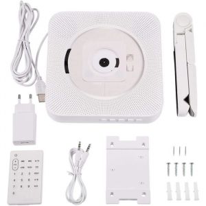Lecteur CD Portable avec Bluetooth Lecteur CD Mural Lecteur De Musique Stéréo Domestique avec Télécommande(Moi) A402