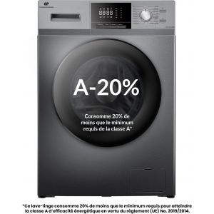 Lave-linge hublot - CONTINENTAL EDISON - CELL12140ISP - 12kg - Induction - 60 cm - 1400 trs/min - Silver