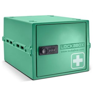 Lockabox One&trade; Bo&icirc;te de rangement avec cadenas &agrave; chiffres &ndash; Armoire &agrave; m&eacute;dicaments verrouillable &ndash; 105 litres &ndash; Vert